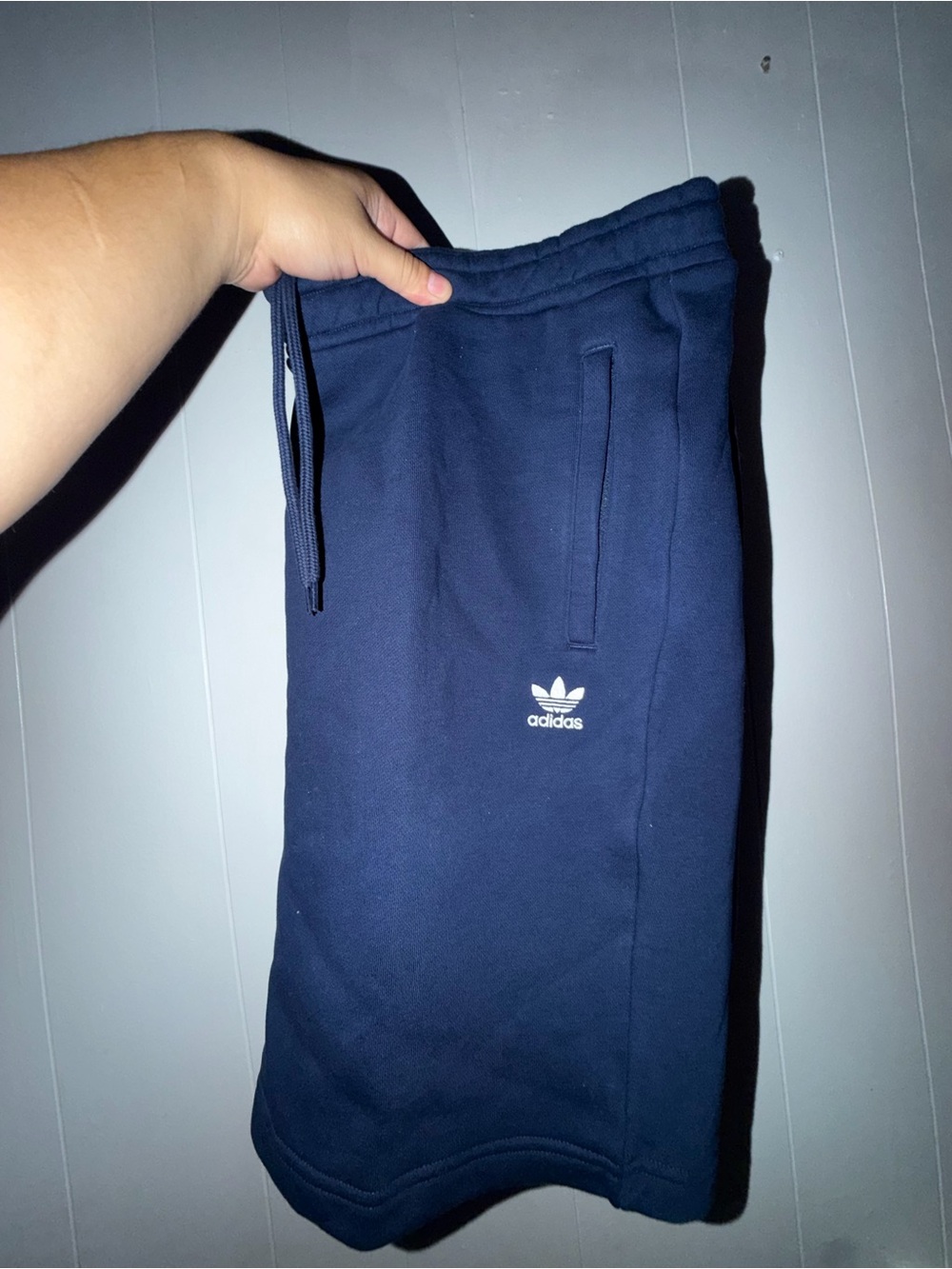 Men Adidas Navy Blue Fleece Shorts Size 2XL